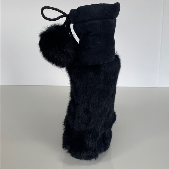 Vintage Y2K Muk Luks Black Fur Moccasin Boots 8 - Picture 11 of 15